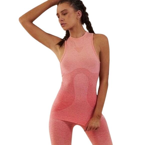 Gymshark Seamless Ombre Peach Pink Activewear Tank Top sz S - Picture 3 of 11